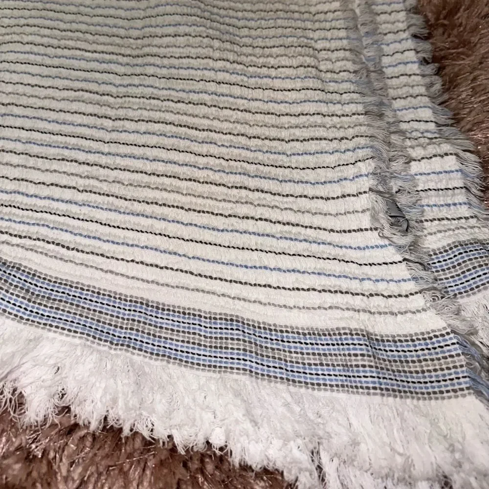 Inup Home Cotton Summer Throw Waffle Weave White,taupe, black, grey and blue
